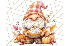 Fall Gnome PNG Clipart, Cute Autumn Gnomes with Pumpkins Product Image 5