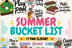 Funny Summer Bucket List Clipart | 17 PNG Files | Summer Product Image 1