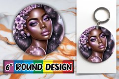 Enchanted Keychain PNG Style, Afro Girl Product Image 1
