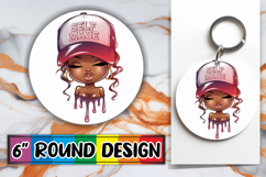 Unique Round Ornaments Design PNG, Black Woman Product Image 1