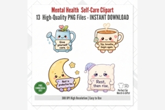Mental Health Self Care Clipart PNG | Kawaii Affirmation Product Image 9