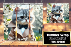 BOLD 20oz Tumbler Artwork for Sublimation , Cute Cat Product Image 1