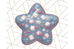 Cute Puffy Star Clipart PNG, 3D Glossy Pastel Stars Clip Art Product Image 5