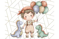 Cute Cartoon Dinosaur Clipart PNG, Prehistoric Animals PNG Product Image 5