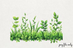 Watercolor Grass Borders Clipart PNG Product Image 1
