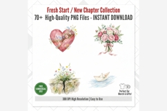 Fresh Start New Chapter Watercolor Clipart Bundle, Self Love Product Image 15