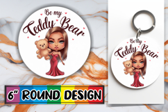 Bright Keychain Sublimation Circle, Love Woman Product Image 1