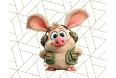Cute Safari Animal Clipart with Jungle Accessories Png Product Image 5