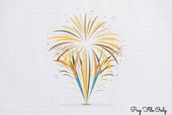 Happy New Year Fireworks Clipart PNG Product Image 1