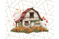 Vintage Cottagecore Barn PNG Clipart, Farmhouse Style Product Image 5