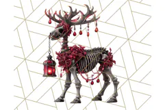 Gothic Christmas Clipart Dark Holiday PNG, Dark Christmas Product Image 5