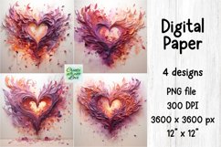 Abstract Hearts | Fluid Art | Digital Paper | PNG Background Product Image 1
