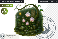 Fantasy clipart Magical Forest Village PNG for scrapbooking Product Image 1