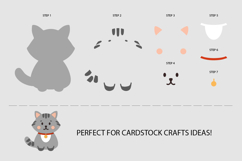 Cardstock ideas / Cat Cricut / Cat layered paper cut Product Image 3
