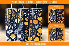 Flowers Tumbler Wrap Designs, Sublimation Wrap Product Image 1