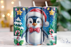 Merry Christmas Penguin Tumbler Wrap | Christmas Wrap Product Image 1