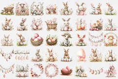 Watercolor Pink and Beige Easter Clipart Bundle Product Image 5