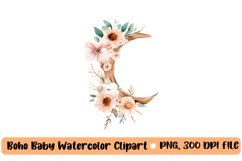 Boho baby watercolor clipart, nursery animal clipart Product Image 1