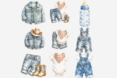 Cowboy Baby Denim Clipart Bundle Product Image 2