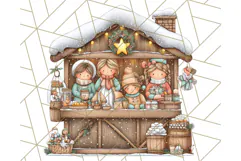Cozy Christmas Market Stall Clipart PNG, Holiday Art Png Product Image 5