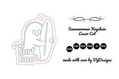 Summer Halloween Cute Ghost Keychain SVG Product Image 2