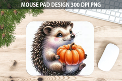 Hedgehog Mouse pad Sublimation - Halloween Animal PNG Design Product Image 1