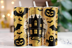 Halloween Haunted House Tumbler Wrap | Sublimation | Tumbler Product Image 1