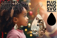 Sweet Teardrop Earrings Design PNG, Christmas Product Image 1