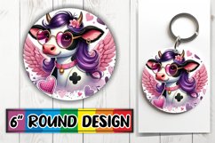 Heartfelt Circle Keychain Sublimation, Valentines Product Image 1