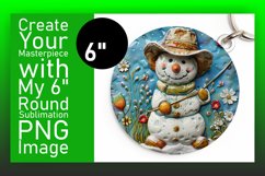 Festive Snowman Sublimation Round Design Winter Joy Product Image 1