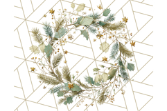 Christmas Wreath Clipart, Holiday Greenery PNG Illustrations Product Image 5