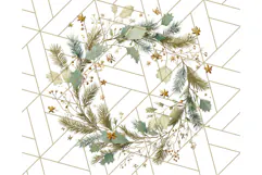 Christmas Wreath Clipart, Holiday Greenery PNG Illustrations Product Image 5