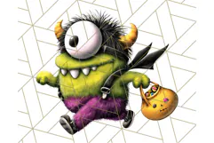 Monster Kids Clipart PNG, Cute Halloween Costume Art Product Image 5
