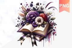 Books Flowers - Clipart PNG Design Product Image 1