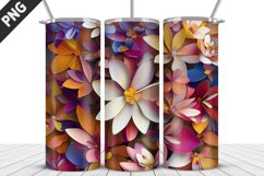 3D Flowers Tumbler Wrap | Sublimation Design | Tumble PNG Product Image 2