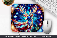 Deer Mouse Pad Sublimation, 4th Of July Mouse Pad PNG Product Image 1