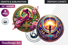 International Women's Day Round Cliparts &amp; Backgrounds PNG Product Image 1