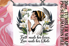 CHEERFUL PRESENT 20oz TUMBLER WRAP, Praying Woman Product Image 1