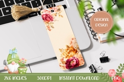 Cartoon Peony Bookmark Printable, Floral Bookmark Design Product Image 1