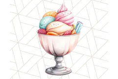 Pastel Sweet Treats Clipart, Ice Cream, Cakes, Donuts Png Product Image 5