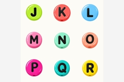 A-Z Y2K Bead Alphabet PNG Bundle | Colorful Letter Bead Product Image 4