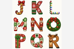 Christmas Alphabet PNG Bundle | 26 Holiday Letter Clipart Product Image 4