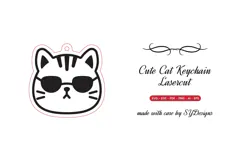 Cute Cat Keychain Lasercut - Laser Cut File Product Image 2