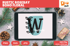 Rustic Rosebay Boho Floral Monogram Product Image 1