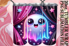 Bright Reflections 20oz tumbler wrap, 3D Cute Ghost Product Image 1
