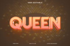 Queen 3D Text Effect PSD with Editable Style Product Image 1