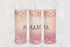 Mama Gold Pink Glitter 20 oz sublimation design tumbler Product Image 1
