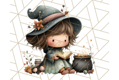 Spooky Little Witches Halloween Clipart PNG Product Image 5