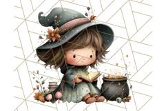 Spooky Little Witches Halloween Clipart PNG Product Image 5