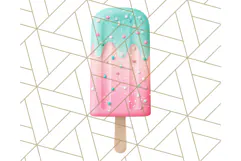 Pink and Mint Summer Clipart PNG Beach Icons, Summer Fun Png Product Image 5